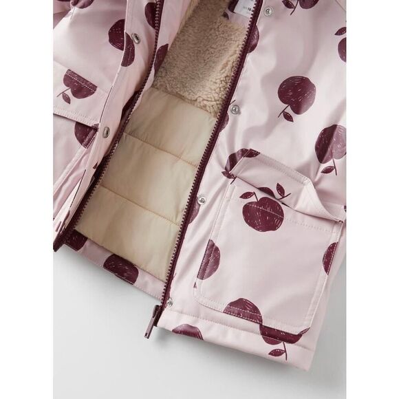 ZARA BABY GIRL APPLE SHERPA LINED JACKET SIZE 9-12 MONTHS - Picture 3 of 9